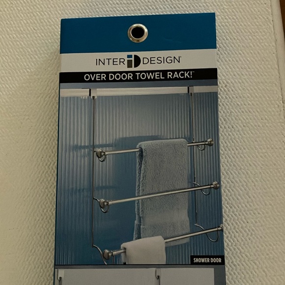 NWT Over The Door Towel Rack, Chrome & Brushed Metal - Picture 2 of 11